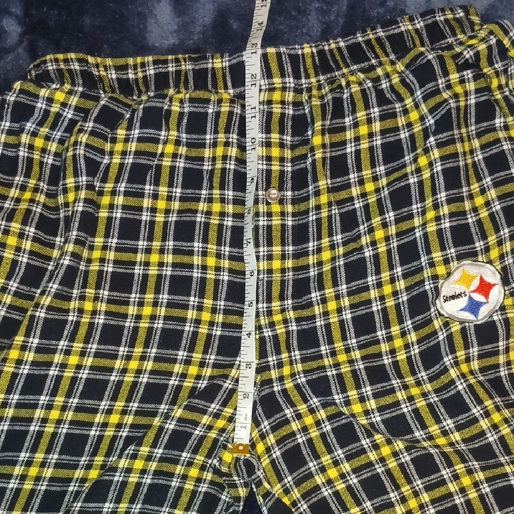 Reebok Pittsburgh Steelers NFL Team Apparel Plaid Pajama Pants - Black & Yellow - Picture 4 of 6